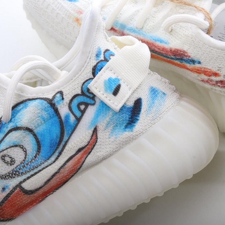 Customized Sneakers Graffiti Colorways Exclusive Shipping Adidas Yeezy Boost 350 V2 Hundred Lightweight Popcorn Midsole Casual Athletic Joggers ZYUEW